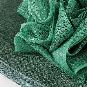 Мочалка-варежка массажная со скрабером Доляна «Афродита», 19x21 см, цвет зелёный