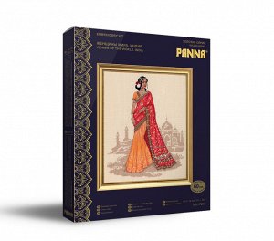 Набор для вышивания "PANNA" "Золотая серия" NM-7245 "Женщины мира. Индия" 28.5 х 34 см