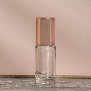 Флакон для парфюма, с металлическим, роликом, 5 мл, цвет прозрачный/розовое золото