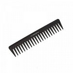 Расческа для волос TNL с широкими зубьями карбон, 189 мм, черная