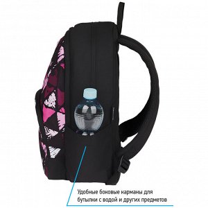 Рюкзак Berlingo Light ""Black triangles"" 39,5*28*16см, 2 отделения, 3 кармана, уплотненная спинка