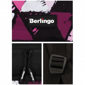 Рюкзак Berlingo Light ""Black triangles"" 39,5*28*16см, 2 отделения, 3 кармана, уплотненная спинка