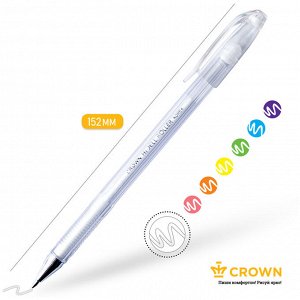 Ручка гелевая Crown ""Hi-Jell Pastel"" пастель белая, 0,8мм