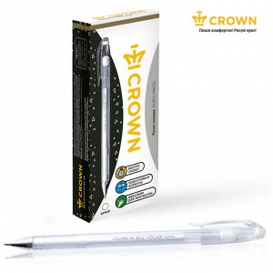 Ручка гелевая Crown ""Hi-Jell Pastel"" пастель белая, 0,8мм