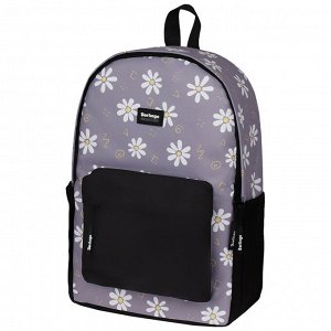 Рюкзак Berlingo Casual ""Chamomile black"" 39,5*27*13см, 1 отделение, 3 кармана, уплотненная спинка
