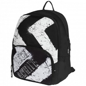 Рюкзак Berlingo Light ""Black White"" 39,5*28*16см, 2 отделения, 3 кармана, уплотненная спинка