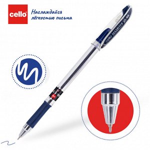 Ручка шариковая Cello ""Maxriter XS"" синяя, 0,7мм, грип, штрих-код