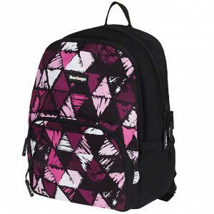 Рюкзак Berlingo Light ""Black triangles"" 39,5*28*16см, 2 отделения, 3 кармана, уплотненная спинка