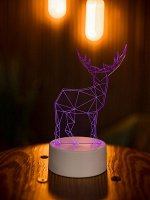3-D Ночник олень 3 цвета