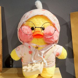 Утка ЛалаФанфан Желтая в толстовке с капюшоном, сумочкой, очками - LalaFanfan Duck