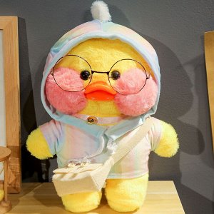 Уточка LalaFanfan Duck - Желтая в толстовке с капюшоном, сумочкой и очками