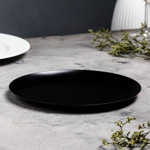 Подсвечник плоский «Чашка», металл, 22.5x1.6 см, чёрный муар