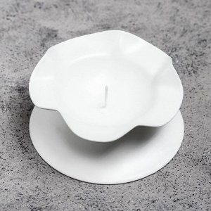 Подсвечник металл на 1 свечу "Кувшинка Н", 3,5х7,3 см, белый