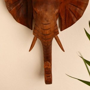 Панно декоративное "Слон" коричневый цвет 30х21х10 см