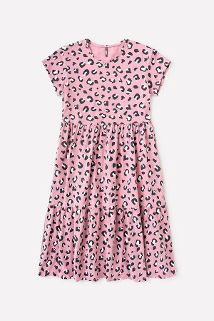 Платье(Весна-Лето)+girls (розовый зефир, леопард к74)