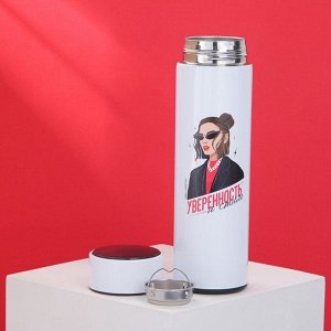 Термос с индикатором температуры «Уверенность», 500 мл