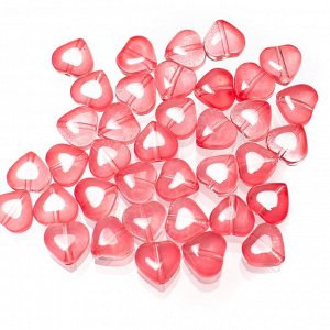Бусины стеклянные Сердечки красные 7,5х8х4,5 мм. Цена за 1 шт.