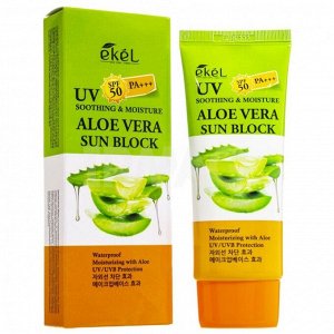Солнцезащитный крем для лица и тела Ekel Soothing&Moisture Aloe Vera Sun Block SPF 50 PA+++ с соком алое