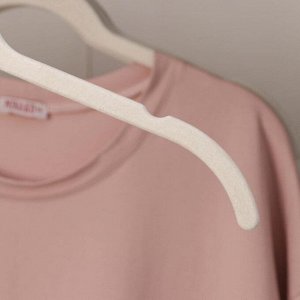 Вешалка-плечики для одежды, размер 44-46, флокированное покрытие, цвет белый