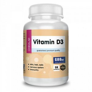 Chikalab, Витамин D-3, 90 капсул