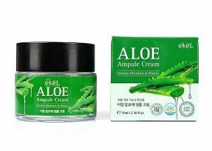 EKEL. Ампульный крем с экстрактом алоэ, Aloe ampule cream,  70 мл