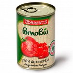Polpa di pomodori PomoBio Помидорная мякоть кусочками Био 400 г. (ж/б