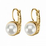Серьги LULU Блестящее Золото Белый WHITE