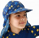 Детская солнцезащитная ветрозащитная эластичная шапочка с козырьком