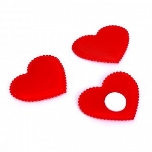 Сердечки декоративные, на клеевой основе, набор 10 шт., размер 1 шт: 4,5 x 4 см, цвет красный