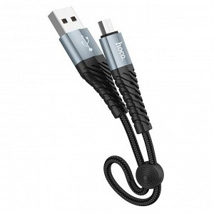 Кабель USB - micro USB Hoco X38 Cool Charging (25 см) (black)