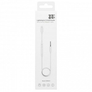 Адаптер - MH021 wire control audio Lightning-3.5 папа-папа (100 см) (white)