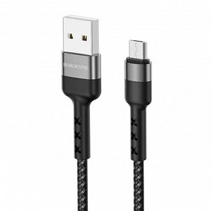 Кабель USB - micro USB Borofone BX34 Advantage  100см 2,4A (black)