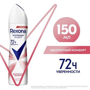 Rexona антиперспирант аэрозоль женский абсолютный комфорт, усиленная защита нон-стоп 72ч уверенности 150 мл