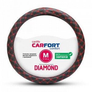 Оплетка CarFort Diamond, красная прошивка, М (1/25) CS2152