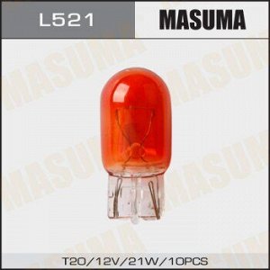 Лампа б/ц MASUMA 12v 21W T20, Orange одноконтактная (уп.10шт) L521