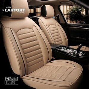 Чехлы для авто (Накидки) CARFORT Everline, экокожа, комплект, бежевый