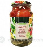 Ассорти Овощное (огурцы/томаты/патиссоны) маринады стерил. 950г Агрокомплекс