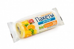 Пак.  30 л, 10 мкм, 50х60 см, ПНД, (20 шт/рул,28рул/кор) GRIFON Bio ЦИТРУСОВЫЙ МИКС, Арт. 100-033