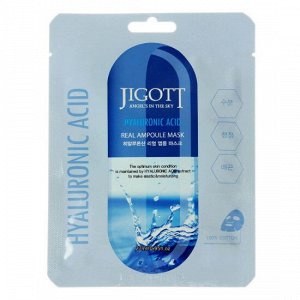 JIGOTT. Ампульная тканевая маска с ГИАЛУРОНОВОЙ КИСЛОТОЙ HYALURONIC ACID REAL AMPOULE MASK, 27 мл