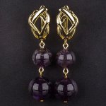Серьги двойные из Аметиста (Бразилия)