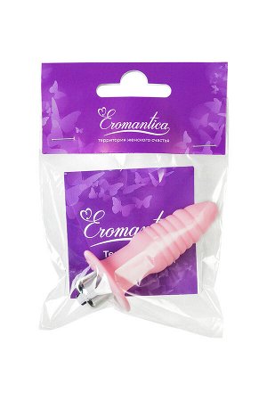Анальная вибровтулка Eromantica, Princess, силикон, розовый, 9 см