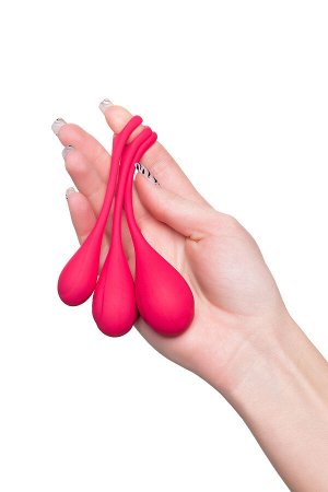 Набор вагинальных шариков Satisfyer YONI, силикон, красный,  2 см.