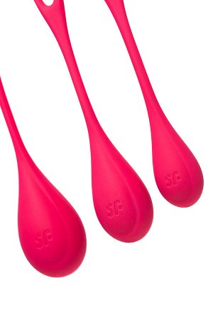 Набор вагинальных шариков Satisfyer YONI, силикон, красный, ? 2 см.