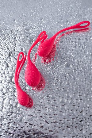 Набор вагинальных шариков Satisfyer YONI, силикон, красный,  2 см.