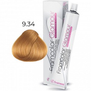 Крем-краска для волос FRAMCOLOR GLAMOUR, 9.34 золотистый медный очень светлый блондин   100 мл