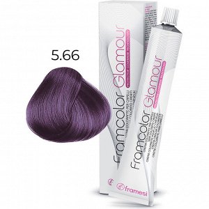 Крем-краска для волос FRAMCOLOR GLAMOUR, 5.66 фиолетовый интенсивный светлый каштан  100 мл