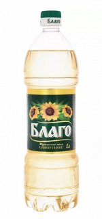 Масло подсолнечное раф. дез. премиум Благо 1л