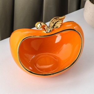 Конфетница «Яблоко», 15*15*16,5 см, цвет оранжевый