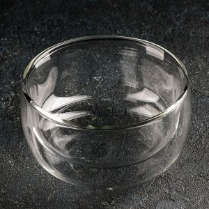 Пиала стеклянная (чаша) Magistro «Дуо», 300 мл, 11,5x6 см, с двойными стенками