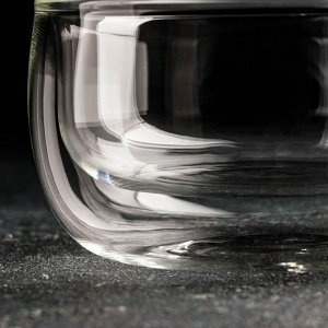 Пиала стеклянная (чаша) Magistro «Дуо», 300 мл, 11,5x6 см, с двойными стенками